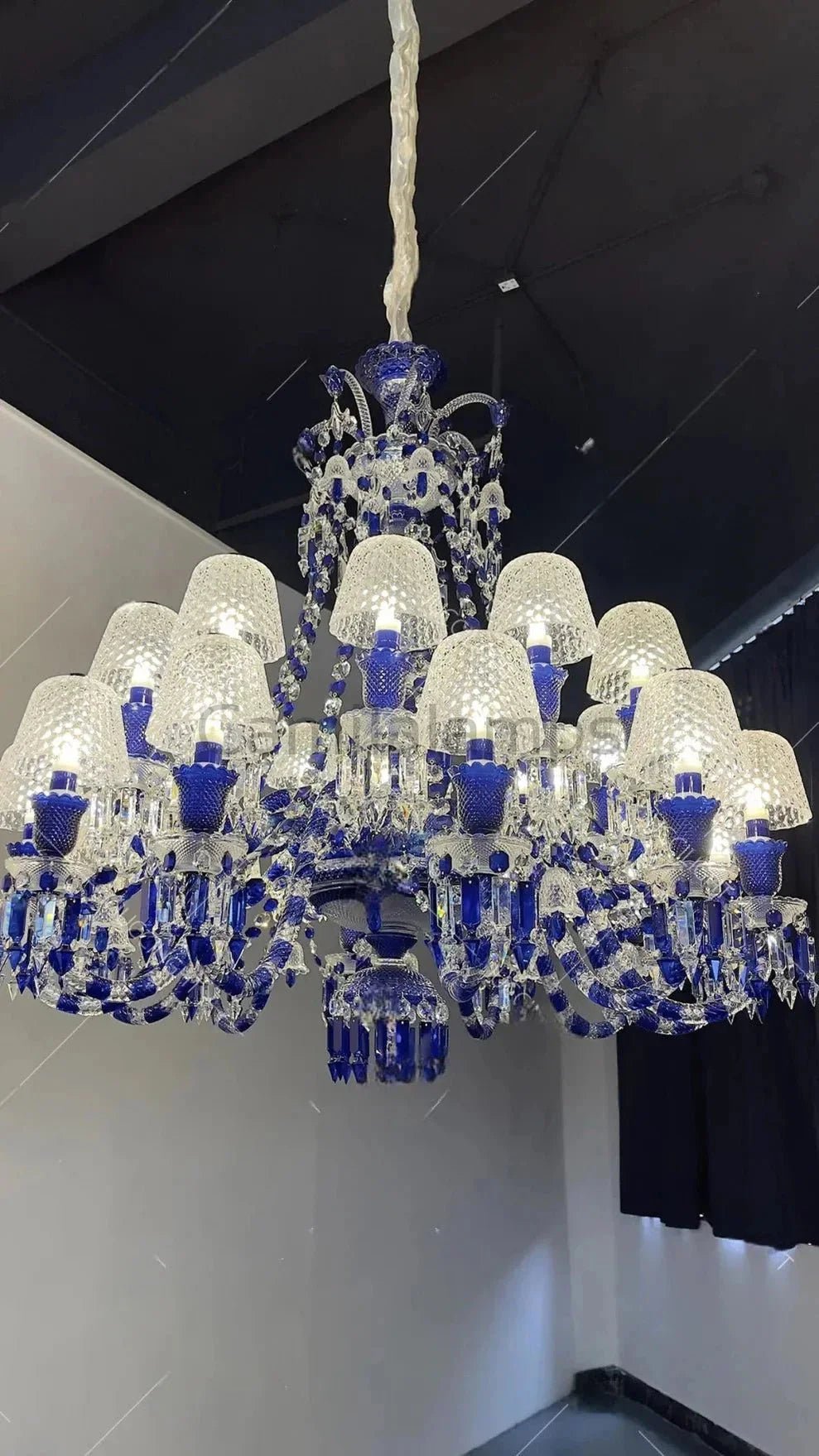 Bakala Zenith Faunacrystopolis Blue Crystal Chandelier - Camilalamps - Ca-1386-1001