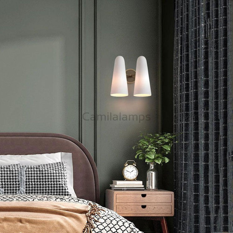 White Glass Double Shade Wall Sconces