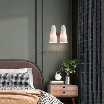White Glass Double Shade Wall Sconces
