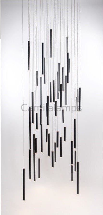 Bellini Rectangular Tri - Tone Tubular Pendant Light Chandelier - Camilalamps - BL32 - 1