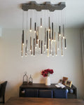 Bellini Rectangular Tri - Tone Tubular Pendant Light Chandelier - Camilalamps - BL32 - 1