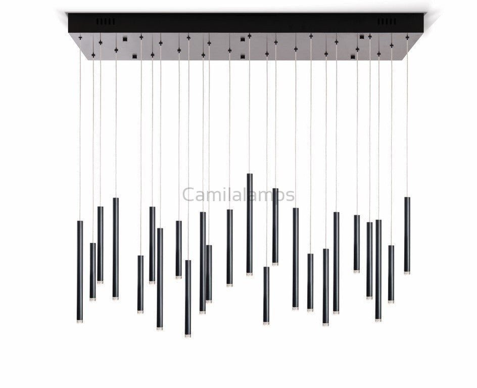 Bellini Rectangular Tri - Tone Tubular Pendant Light Chandelier - Camilalamps - BL32-11