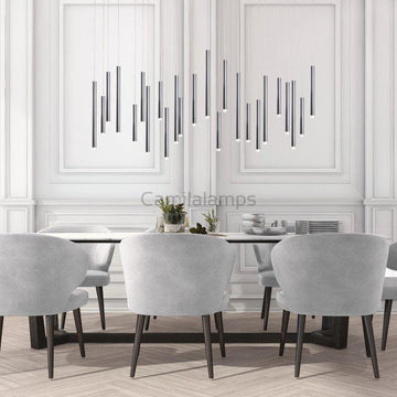 Bellini Rectangular Tubular Pendant Light Chandelier - Camilalamps - STPL3222-1RC-128