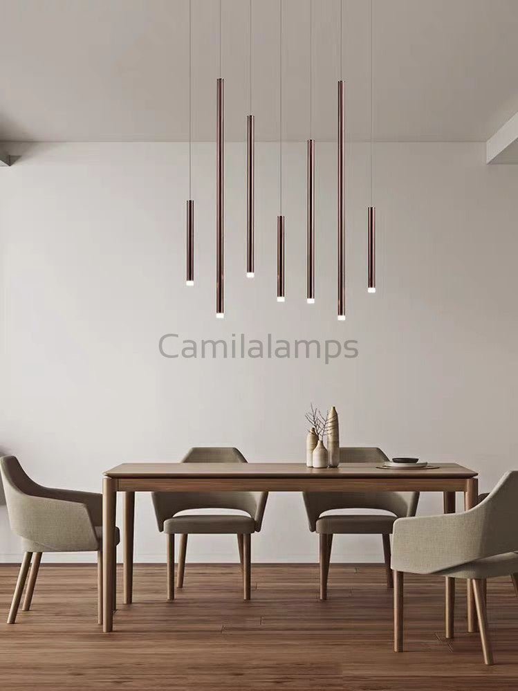 Bellini Round Metal Tubular Pendant Light Chandelier - Camilalamps - STPL14-1RD-112