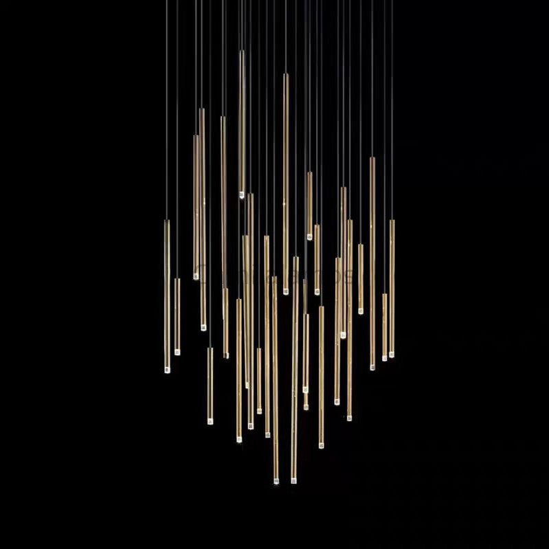 Bellini Round Metal Tubular Pendant Light Chandelier - Camilalamps - STPL14 - RD - 12