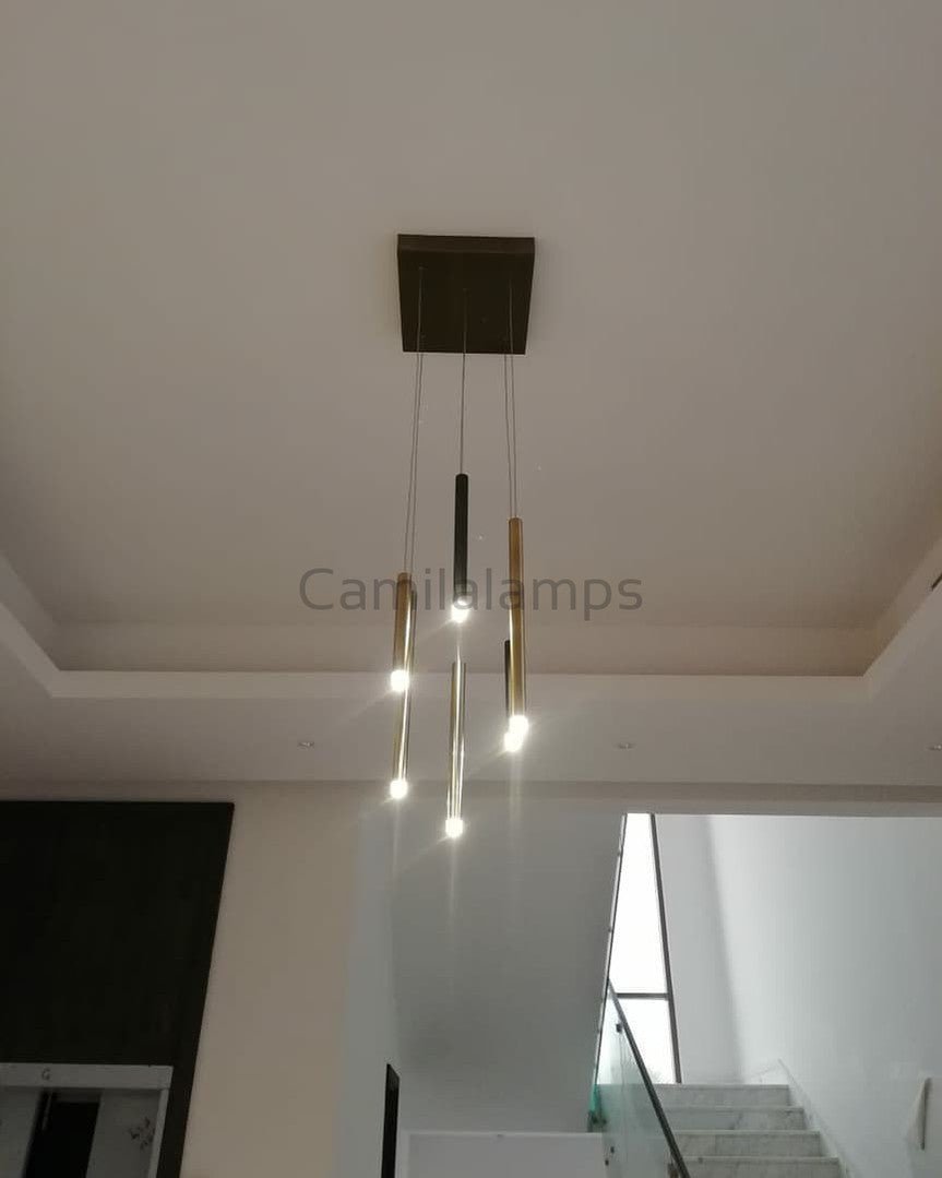 Bellini Round Metal Tubular Pendant Light Chandelier - Camilalamps - STPL14-1RD-112