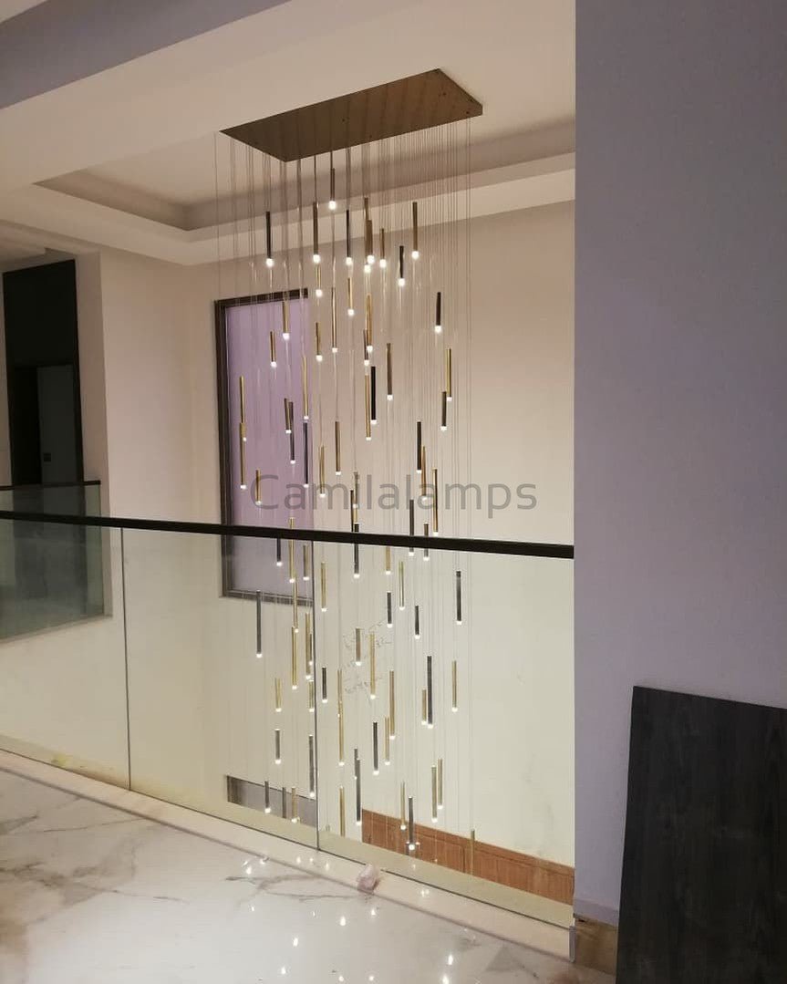 Bellini Round Metal Tubular Pendant Light Chandelier - Camilalamps - STPL14-1RD-112