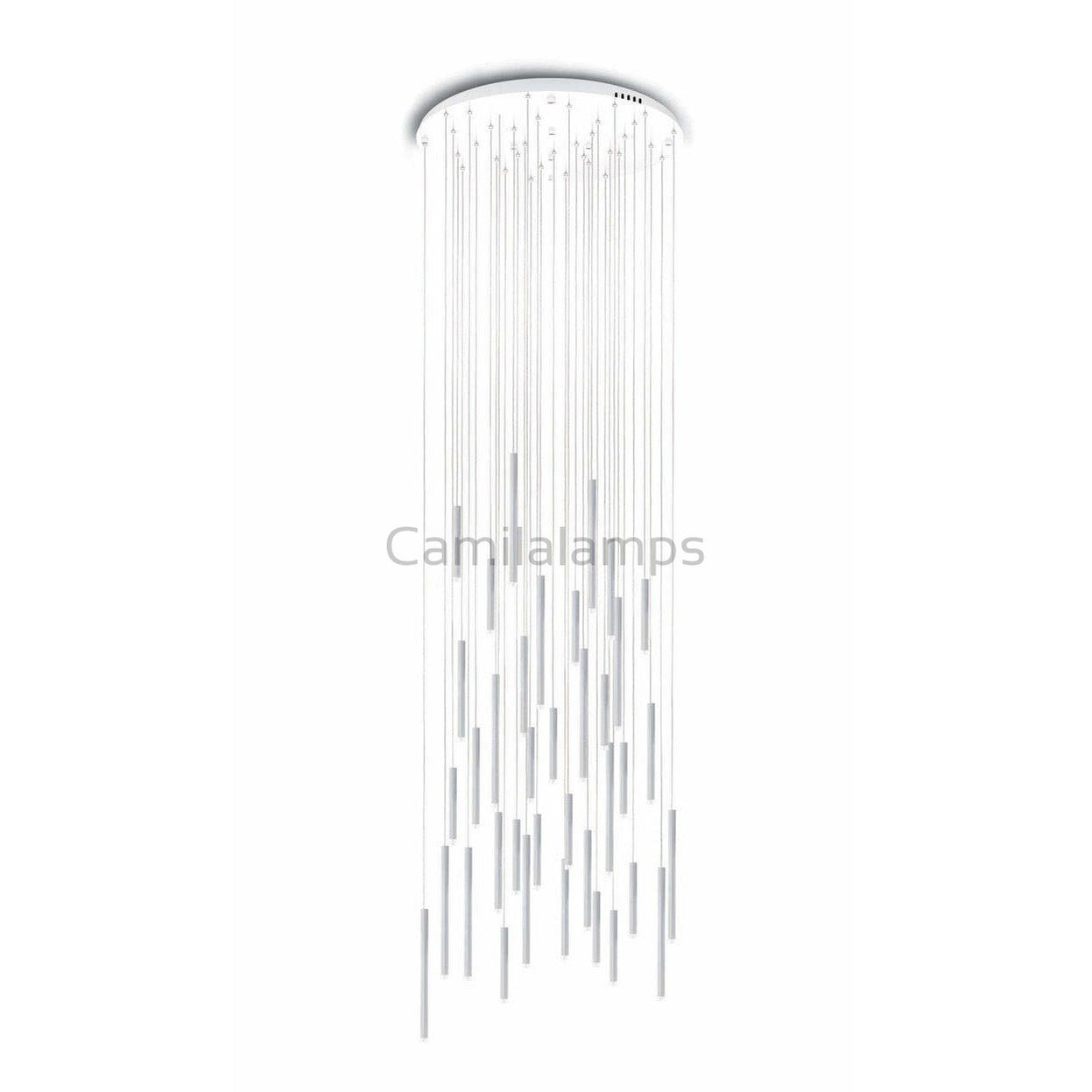 Bellini Round Metal Tubular Pendant Light Chandelier - Camilalamps - STPL - 14 - RD - 12