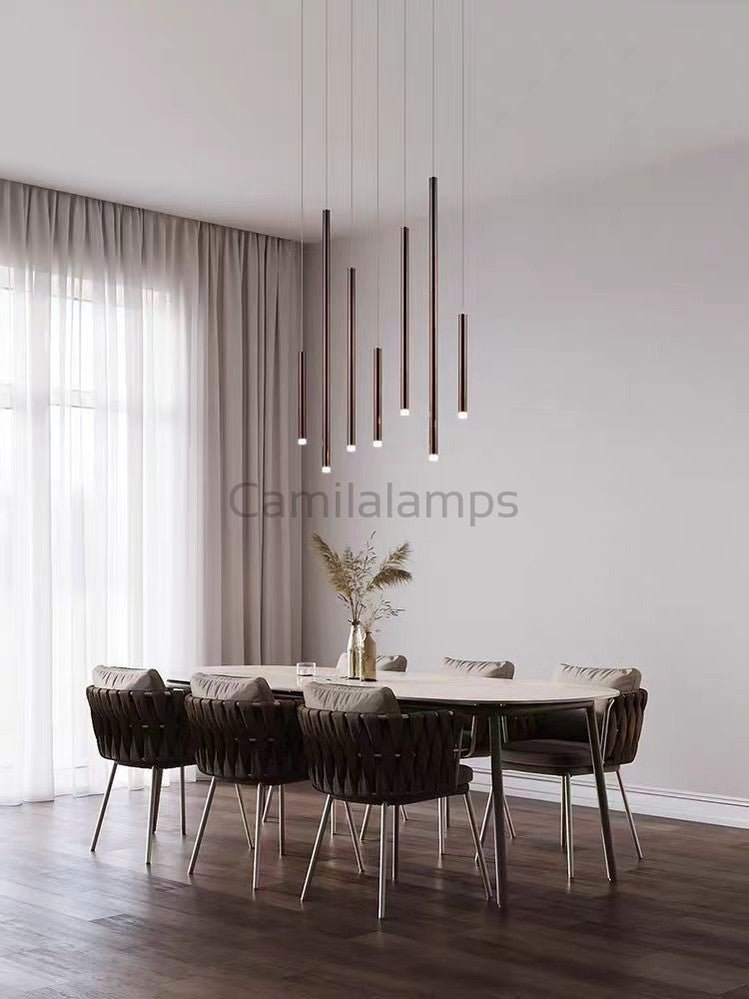 Bellini Round Metal Tubular Pendant Light Chandelier - Camilalamps - STPL14-1RD-112