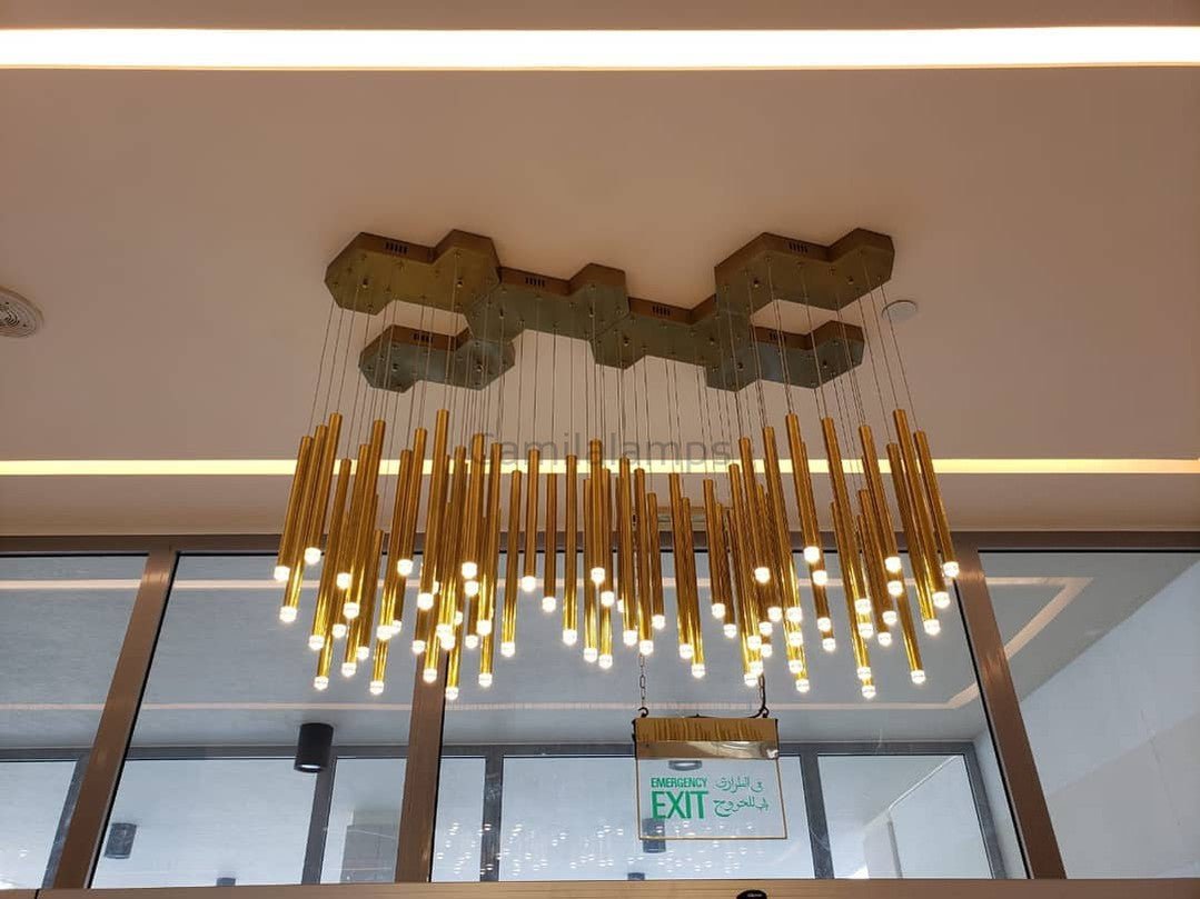 Bellini Round Two - Tone Tubular Pendant Light Chandelier - Camilalamps - STPL4446 - SQ - 14 - 5