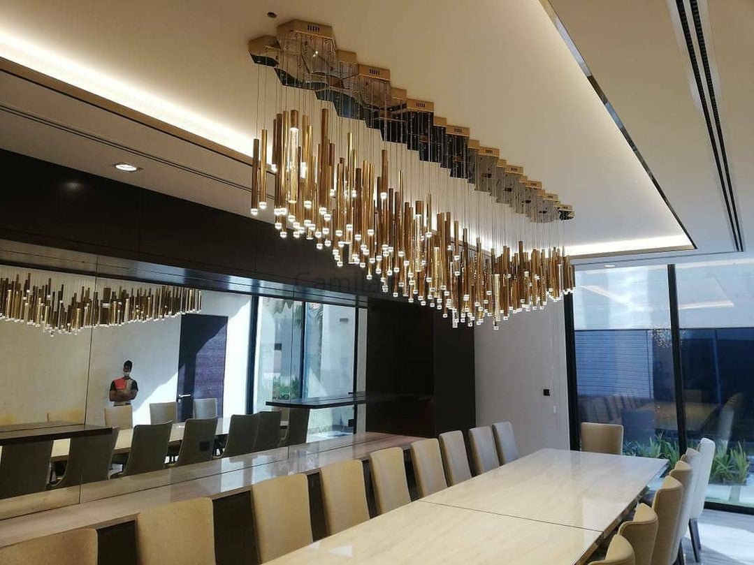 Bellini Round Two - Tone Tubular Pendant Light Chandelier - Camilalamps - STPL4446 - SQ - 14 - 5