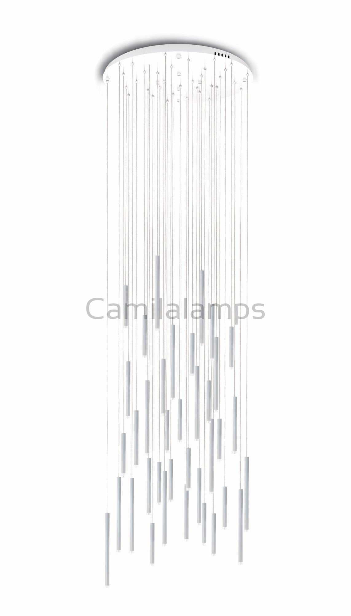 Bellini Round Two - Tone Tubular Pendant Light Chandelier - Camilalamps - STPL4446 - SQ - 14 - 5