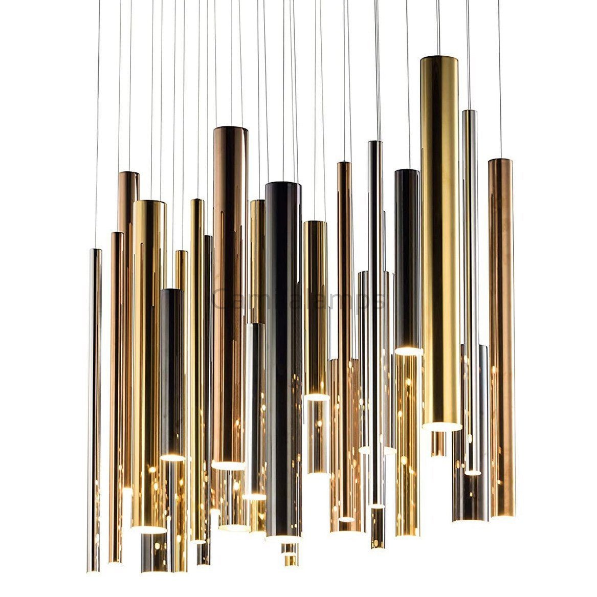 Bellini Round Two - Tone Tubular Pendant Light Chandelier - Camilalamps - STPL4446 - SQ - 14 - 5