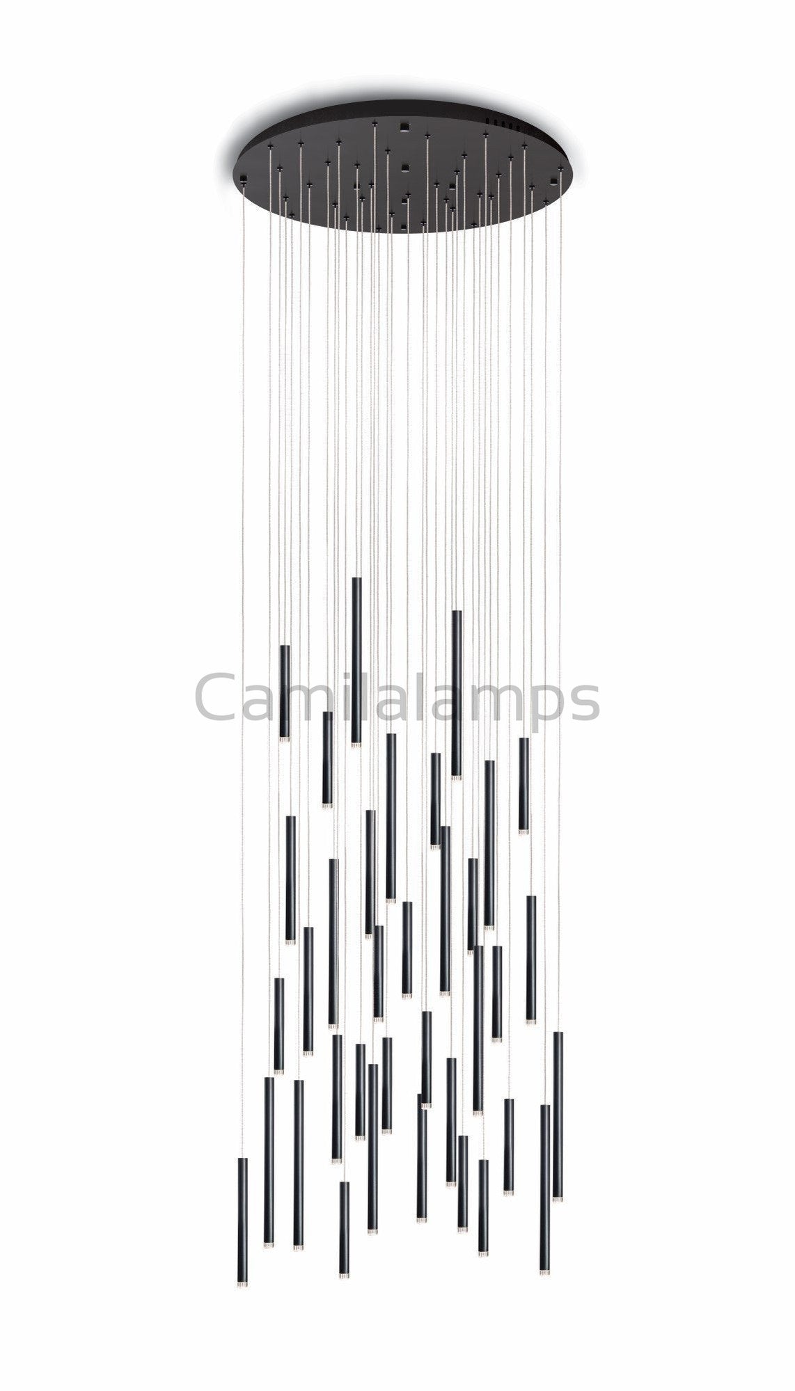 Bellini Round Two - Tone Tubular Pendant Light Chandelier - Camilalamps - STPL4446 - SQ - 14 - 1