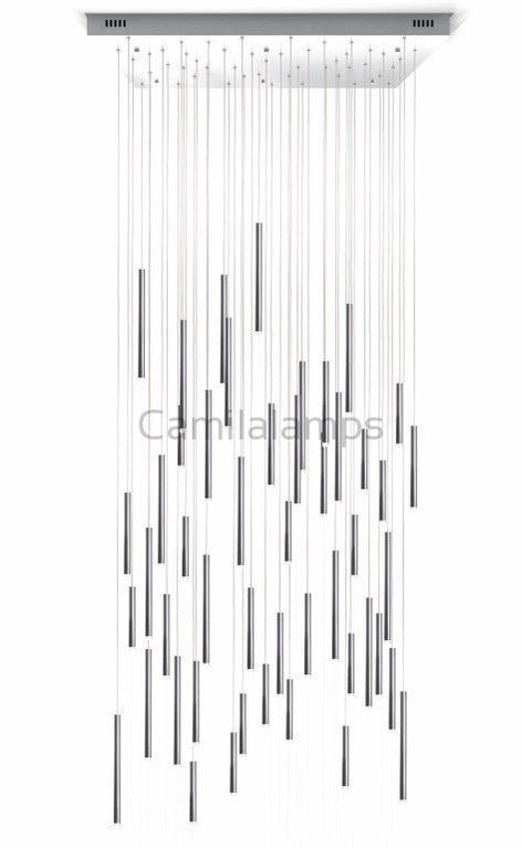 Bellini Square Tri - Tone Tubular Pendant Light Chandelier - Camilalamps - STPL4445 - SQ - 16 - 4