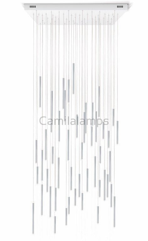 Bellini Square Tri - Tone Tubular Pendant Light Chandelier - Camilalamps - STPL4445 - SQ - 16 - 5