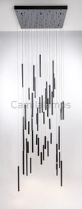 Bellini Square Tri - Tone Tubular Pendant Light Chandelier - Camilalamps - STPL4445-1SQ-116-11