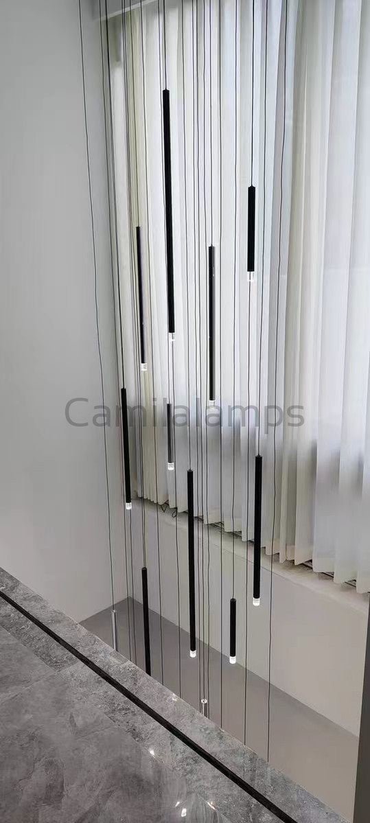 Bellini Square Tubular Pendant Light Chandelier - Camilalamps - BST-1S-1PG