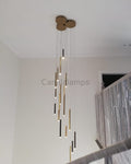 Bellini Square Tubular Pendant Light Chandelier - Camilalamps - BST - S - PG