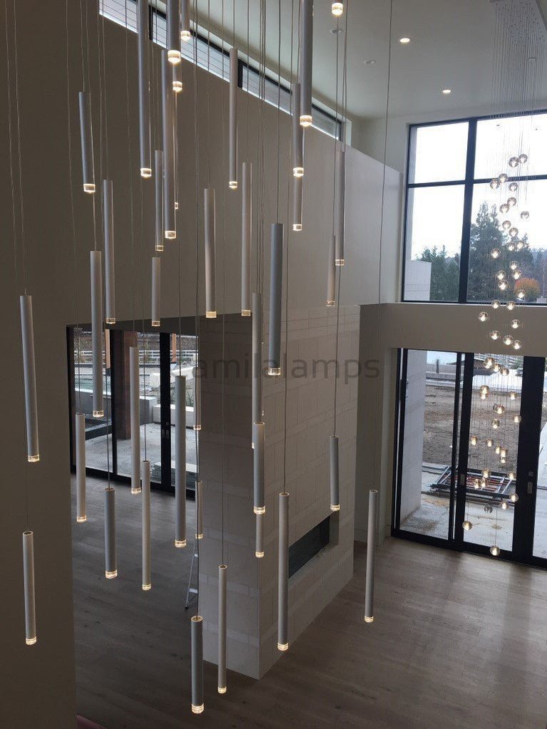 Bellini Square Tubular Pendant Light Chandelier - Camilalamps - BST-1S-1PG