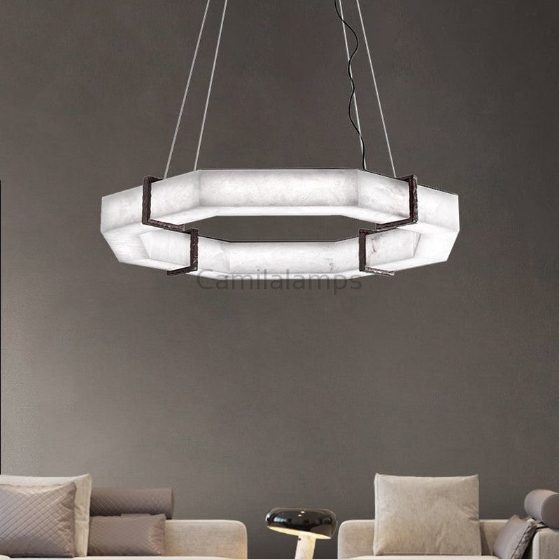 Belos Alabaster Chandelier - Camilalamps - Belos-1866-123.6"-11