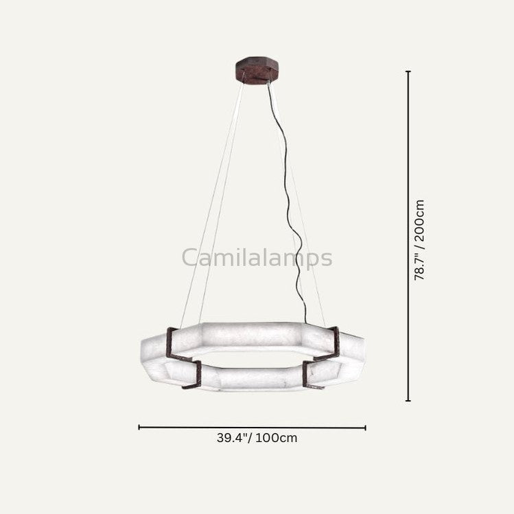 Belos Alabaster Chandelier - Camilalamps - Belos-1866-139.4"-13