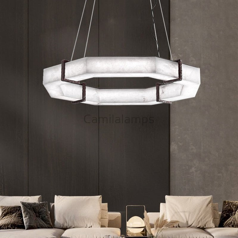 Belos Alabaster Chandelier - Camilalamps - Belos-1866-123.6"-11