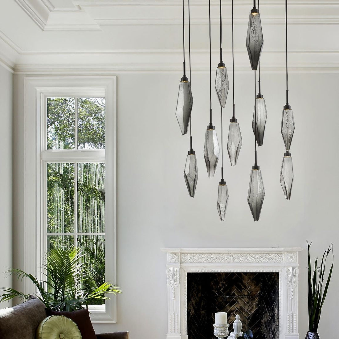 Beveled Rock Crystal Cluster Round Chandelier - Camilalamps - CA - CH256262