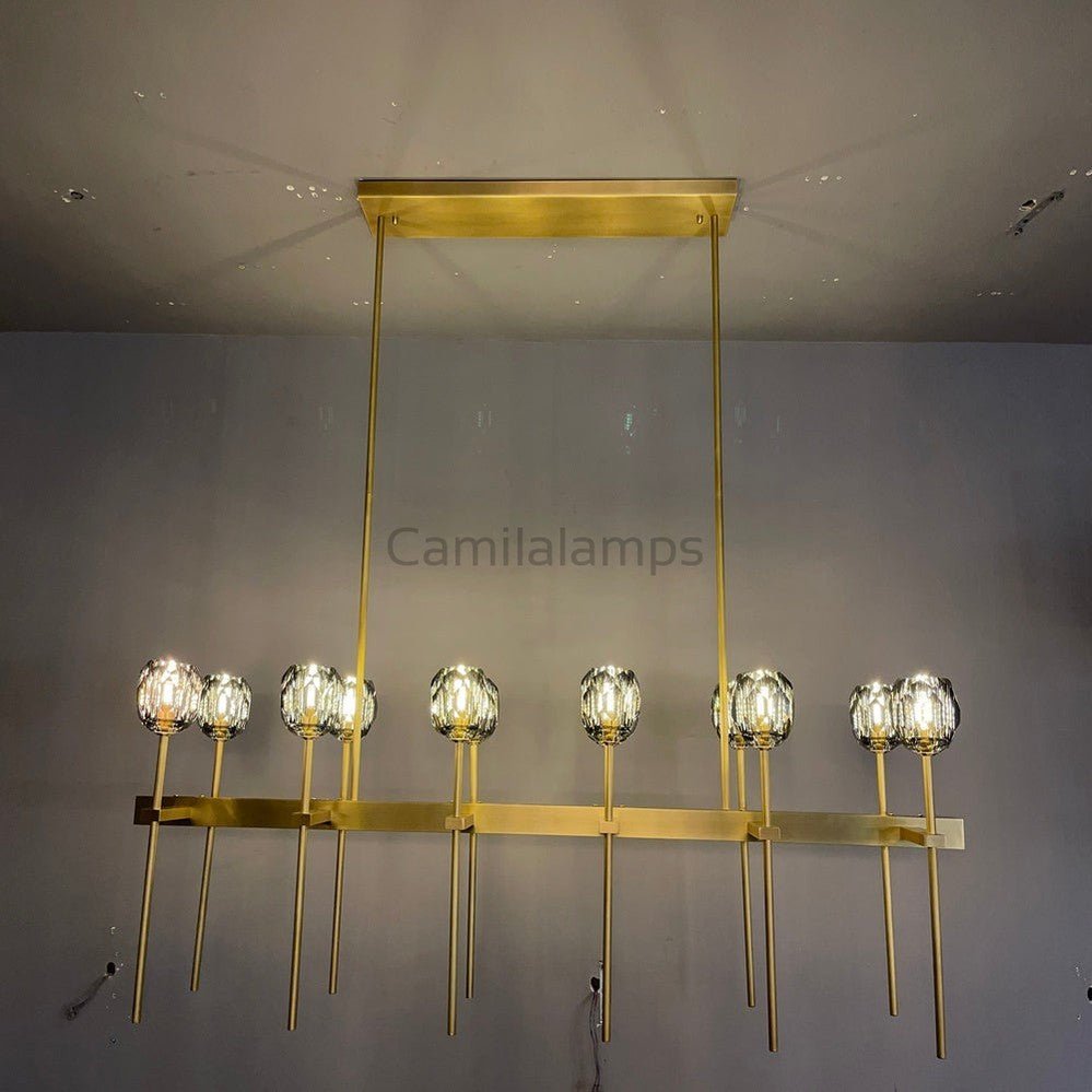 Bille Clear Cristal Linear Chandelier 48" - Camilalamps - Ca10058