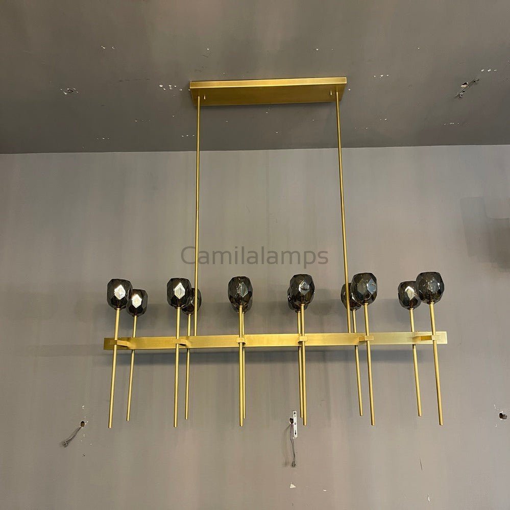 Bille Clear Cristal Linear Chandelier 48" - Camilalamps - Ca10058