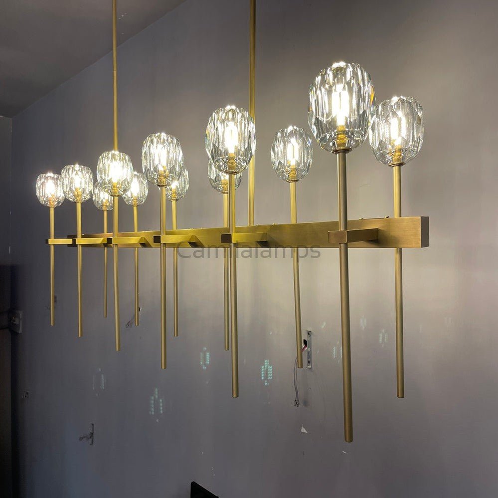 Bille Clear Cristal Linear Chandelier 48" - Camilalamps - CA10058