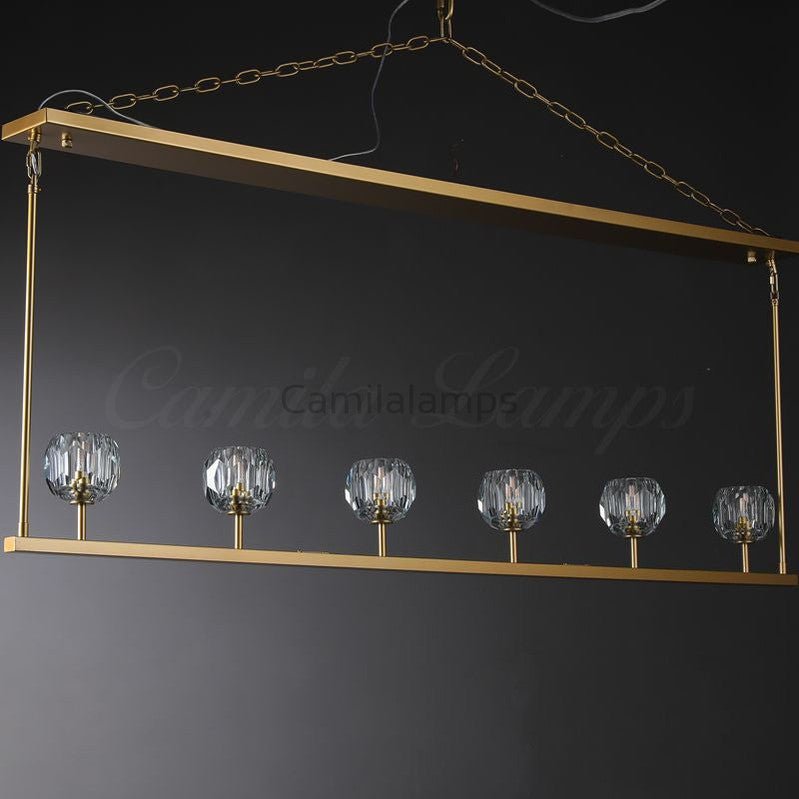 Bille Crystal Linear Chandelier For Dining Room - Camilalamps - CAM1385