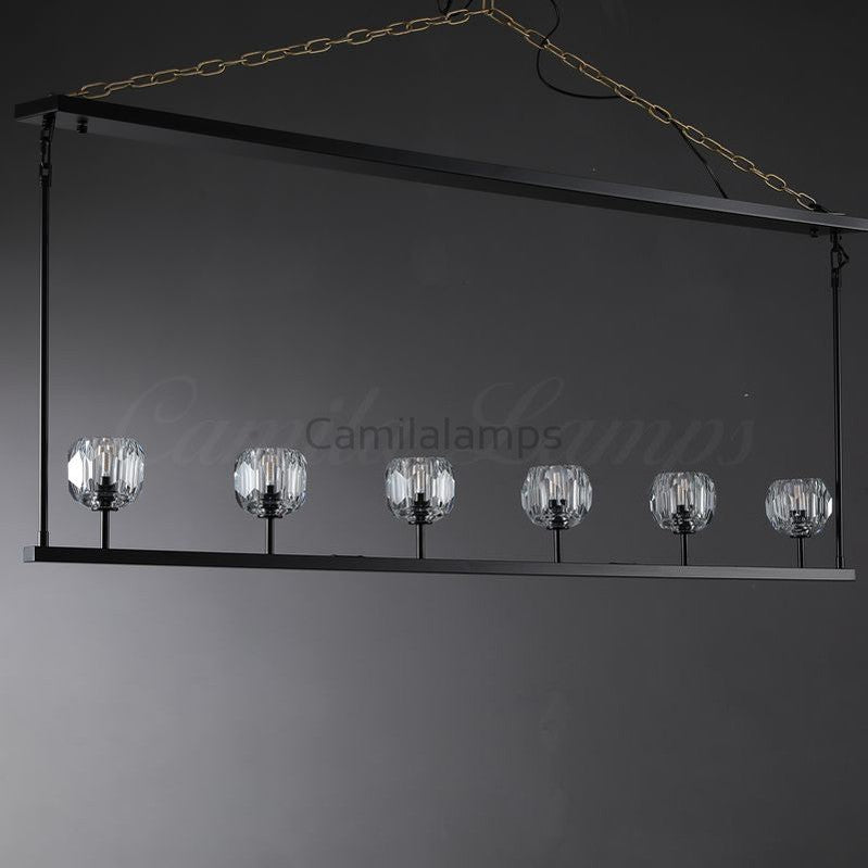 Bille Crystal Linear Chandelier For Dining Room - Camilalamps - CAM1385