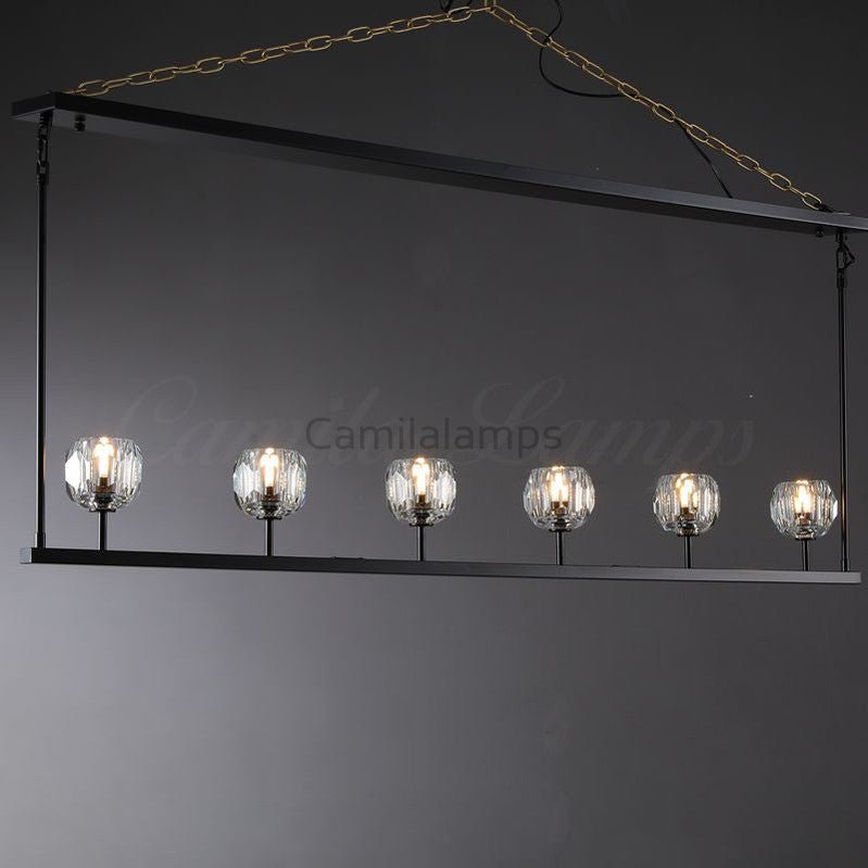 Bille Crystal Linear Chandelier For Dining Room - Camilalamps - CAM1385