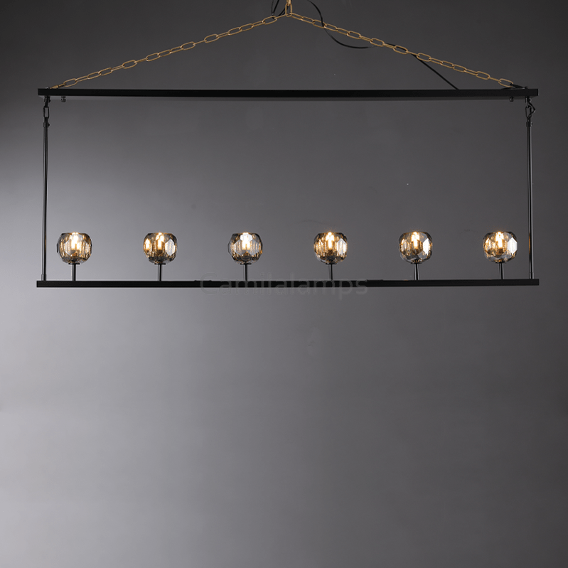 Bille Crystal Linear Chandelier For Dining Room - Camilalamps - CAM1379