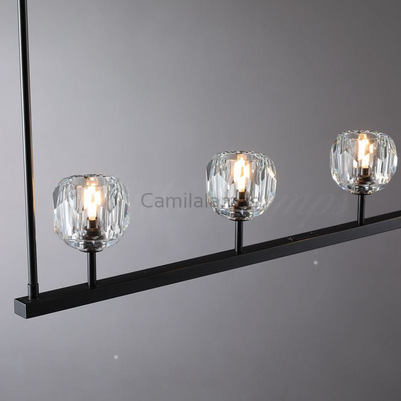 Bille Crystal Linear Chandelier For Dining Room - Camilalamps - CAM1385