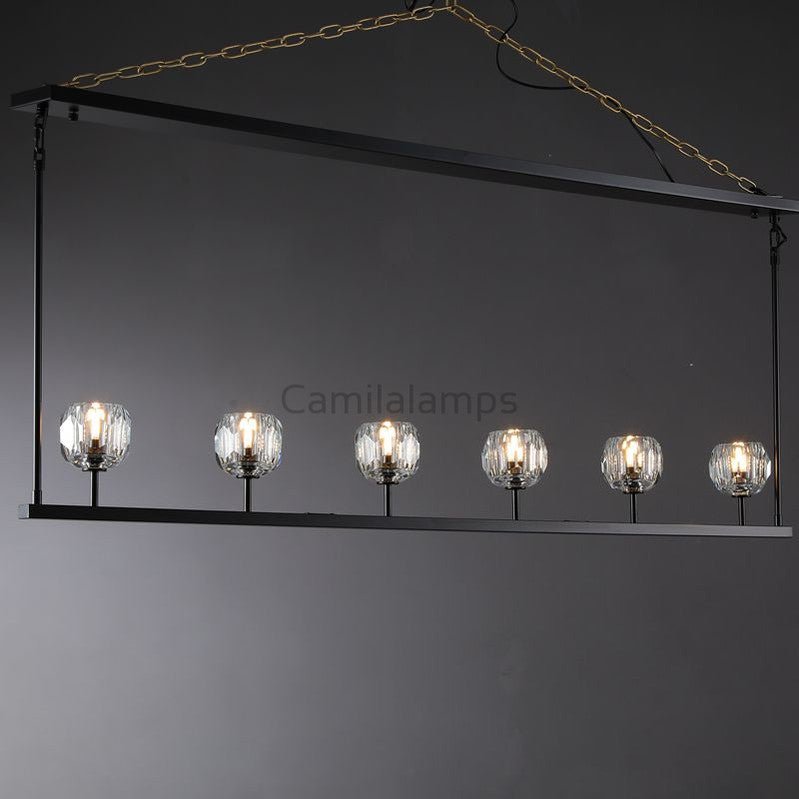 Bille Crystal Linear Chandelier For Dining Room - Camilalamps - CAM1387
