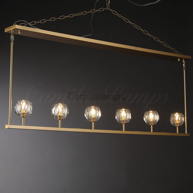 Bille Crystal Linear Chandelier For Dining Room - Camilalamps - CAM1387