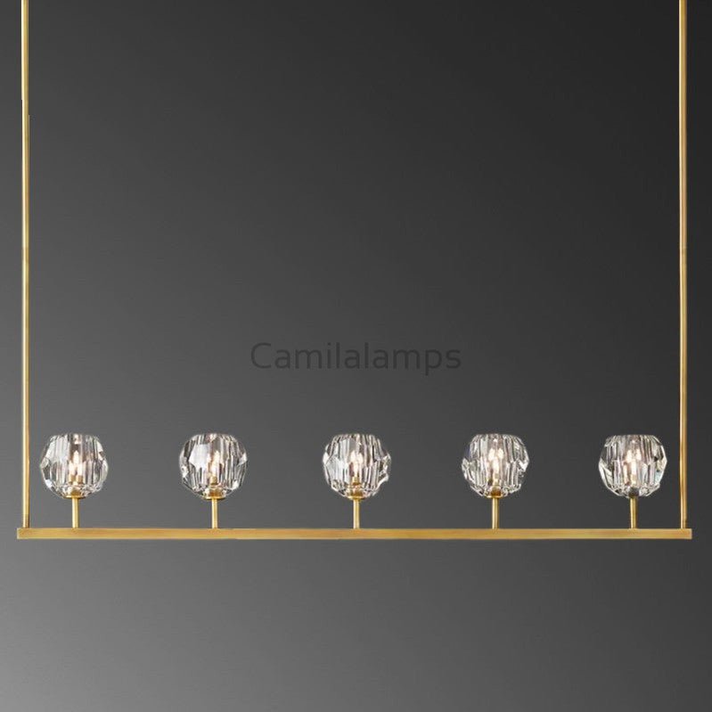 Bille Crystal Linear Chandelier For Dining Room - Camilalamps - CAM1379