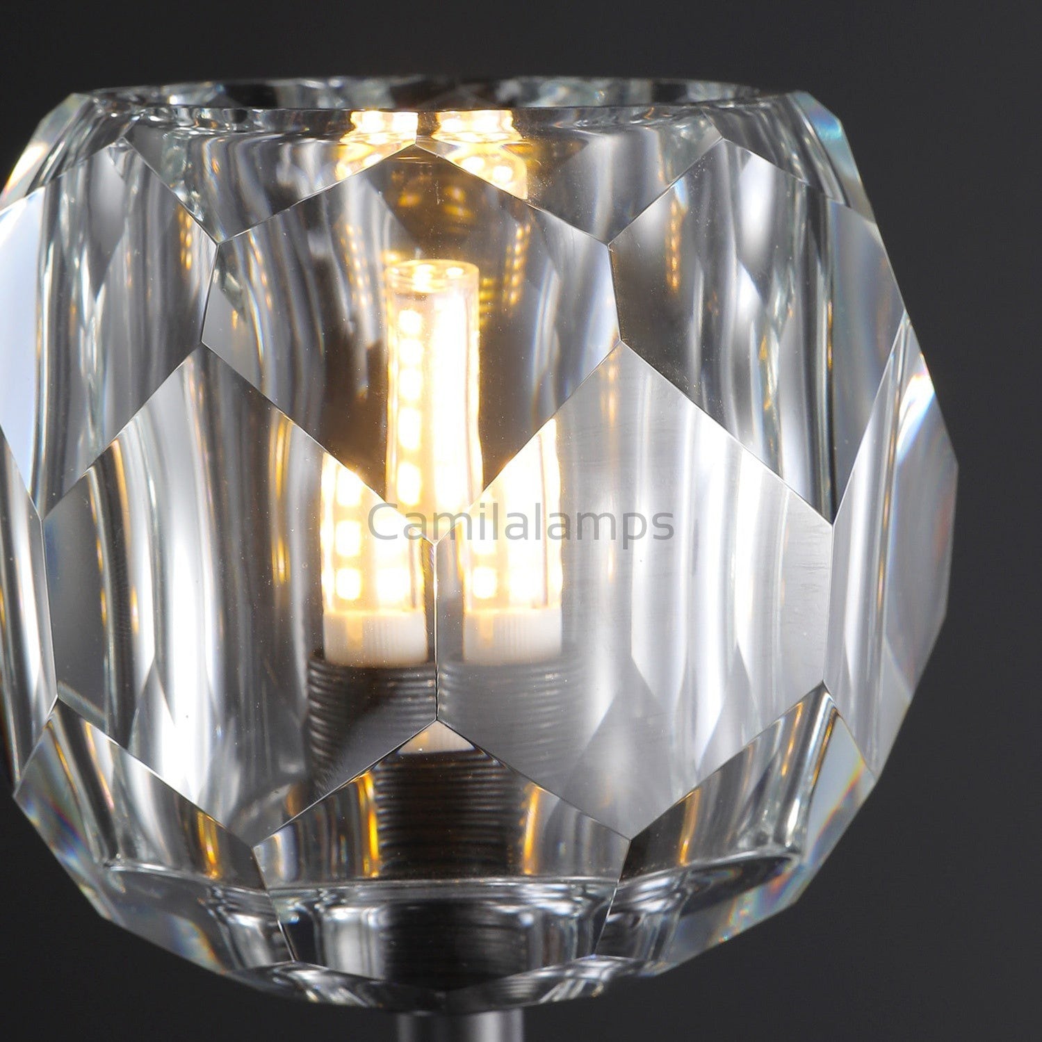 Bille De Clear Crystal Ball Wall Sconce 9"H - Camilalamps - CA - WS109C9 - 1