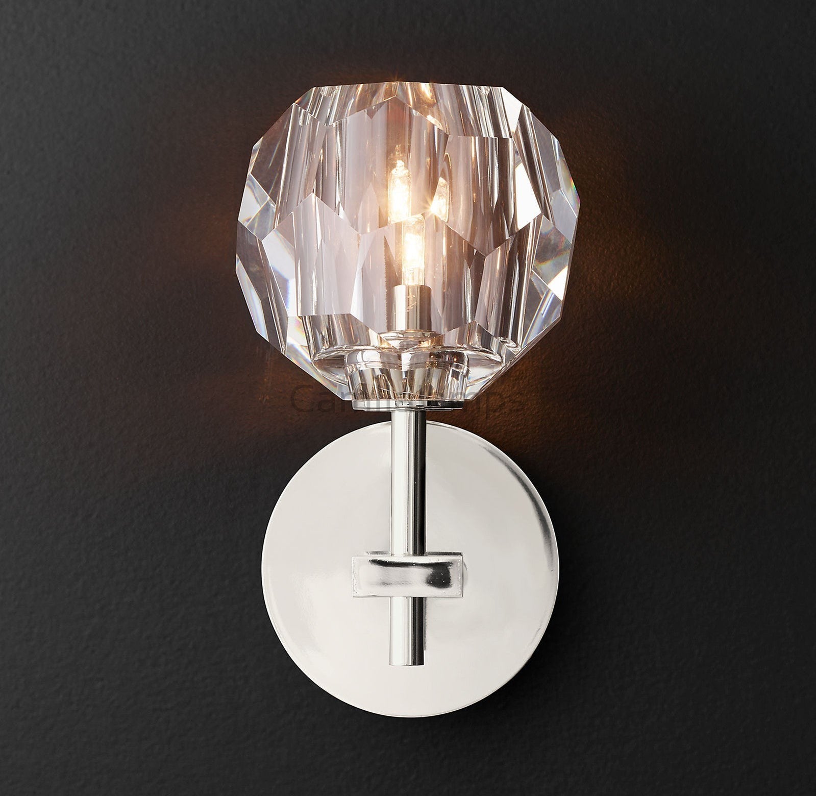 Bille De Clear Crystal Ball Wall Sconce 9"H - Camilalamps - CA - WS109C9 - 2