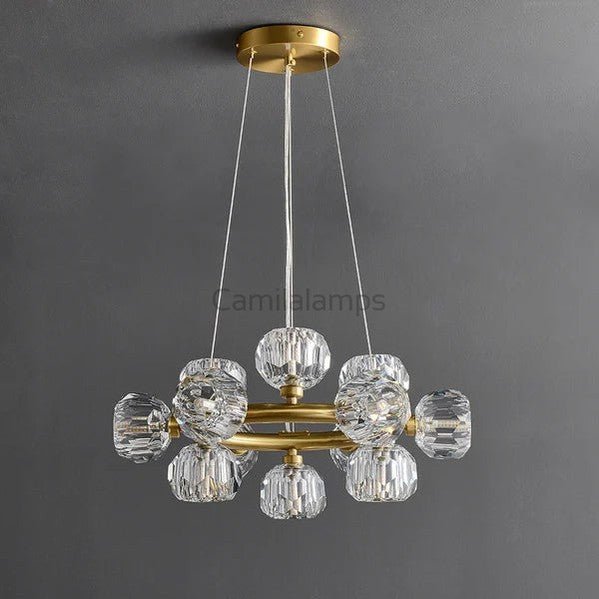 Bille De Clear Crystal Round Chandelier Cord - Camilalamps - CAA - 10011A9