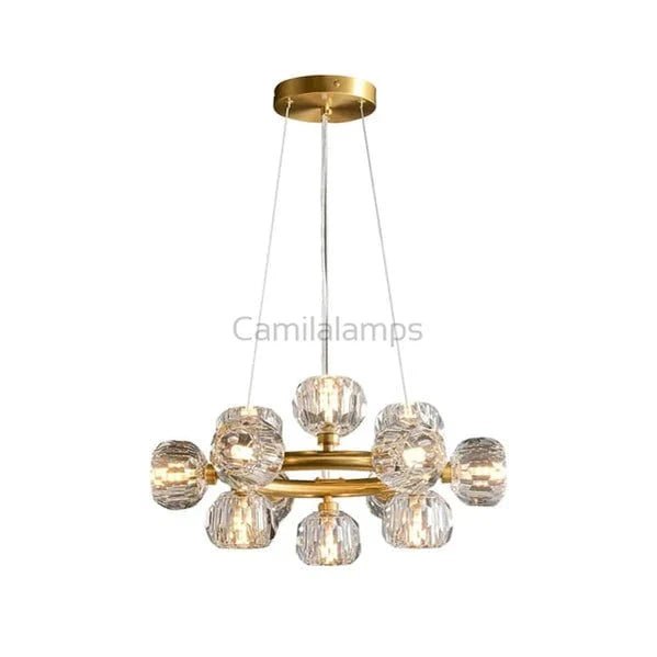 Bille De Clear Crystal Round Chandelier Cord - Camilalamps - Caa-110011a9