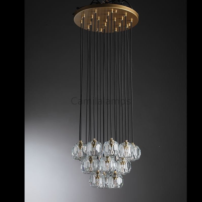 Bille De Crystal Cluster Round Chandelier 14''19''24''30''40" - Camilalamps - Caa-11Z0052