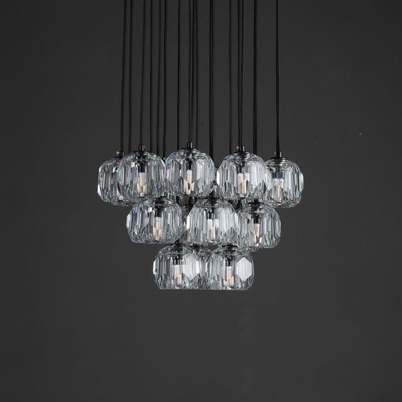 Bille De Crystal Cluster Round Chandelier 14''19''24''30''40" - Camilalamps - CAA - 1Z0052