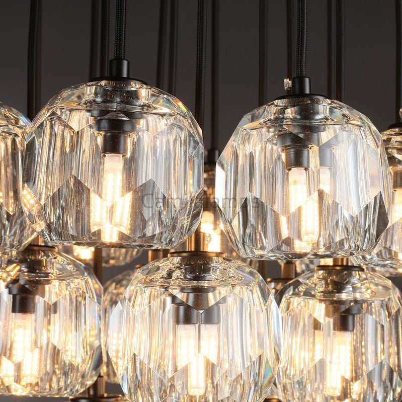 Bille De Crystal Cluster Round Chandelier 14''19''24''30''40" - Camilalamps - CAA - 1Z0052