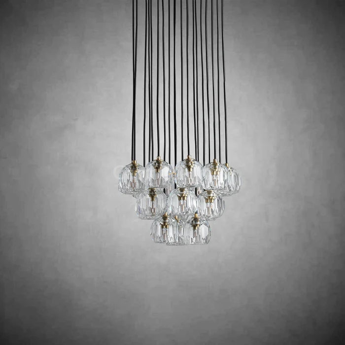 Bille De Crystal Cluster Round Chandelier 14''19''24''30''40" - Camilalamps - Caa-11Z0052