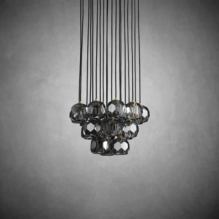 Bille De Crystal Cluster Round Chandelier 14''19''24''30''40" - Camilalamps - CAA - 1Z0052