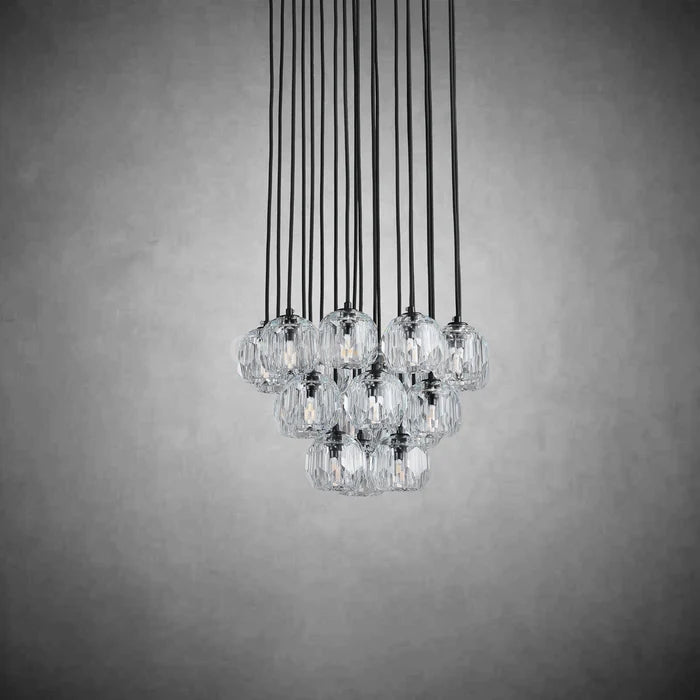 Bille De Crystal Cluster Round Chandelier 14''19''24''30''40" - Camilalamps - CAA - 1Z0057