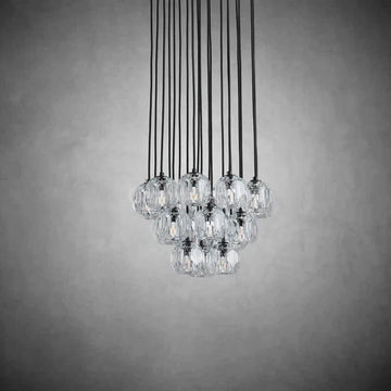 Bille De Crystal Cluster Round Chandelier 14''19''24''30''40" - Camilalamps - CAA - 1Z0057